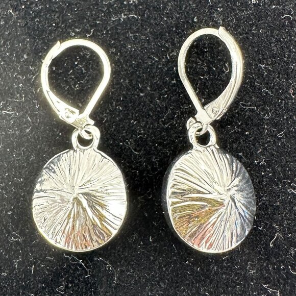 Earrings Pink Crystal and Silvertone Round Leverback Fashion Jewelry NIP - Picture 2 of 3